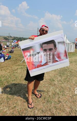 Les fans rendent hommage à Jules Bianchi. Grand Prix de Hongrie, samedi 25 juillet 2015. Budapest, Hongrie. Banque D'Images