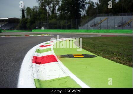 Détail de la bordure du circuit. Grand Prix d'Italie, jeudi 3 septembre 2015. Monza Italie. Banque D'Images