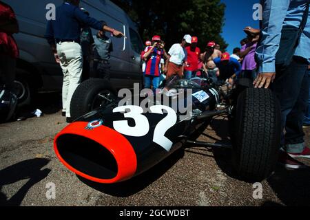 Le BRM P261 que Jackie Stewart (GBR) a conduit à sa première victoire du Grand Prix au GP italien de 1965. Grand Prix d'Italie, samedi 5 septembre 2015. Monza Italie. Banque D'Images