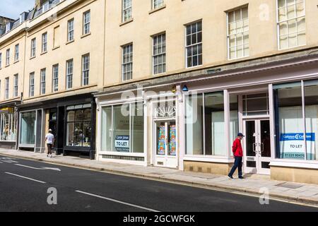 New Bond Street, Bath Spa, Somerset, Angleterre, Royaume-Uni. Vente au détail ou magasin pour la vente au détail. Banque D'Images