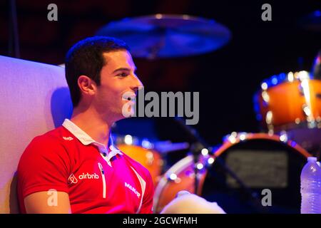 Alexander Rossi (USA) Manor Marussia F1 Team au Fans' Forum. Grand Prix des États-Unis, jeudi 22 octobre 2015. Circuit of the Americas, Austin, Texas, États-Unis. Banque D'Images