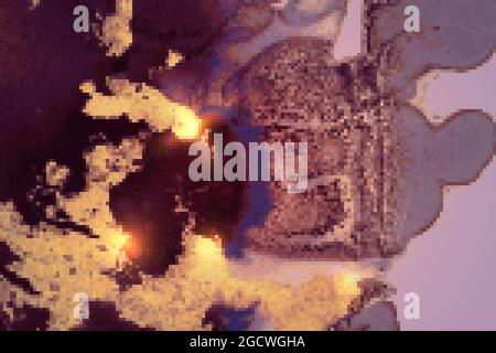 Fond de texture en marbre violet, noir et or abstrait. Papier peint de luxe aux touches de peinture et aux vagues de couleurs. Illustration d'art liquide moderne pour po Illustration de Vecteur