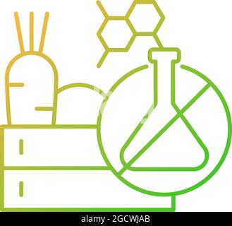 Icône vecteur linéaire gradient de production alimentaire sans produit chimique Illustration de Vecteur