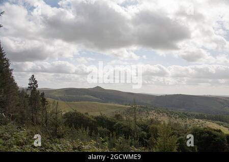 Shutlingsloe s'élevant au-dessus de la forêt de Macclesfield Macclesfield Cheshire Angleterre Banque D'Images