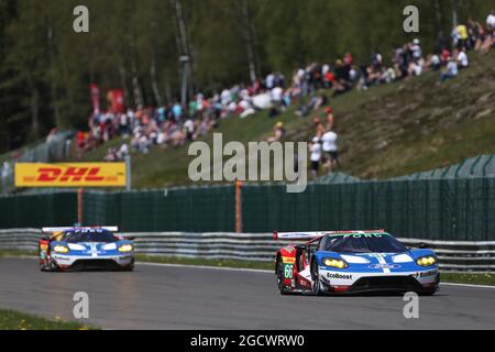 Stefan Mucke (GER) / Oliver Pla (FRA) #66 Ford Chip Ganassi Team UK Ford GT. Championnat du monde d'endurance de la FIA, deuxième manche, samedi 7 mai 2016. Spa-Francorchamps, Belgique. Banque D'Images