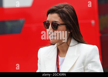 Fabiana Flosi (BRA), épouse de Bernie Ecclestone (GBR). Grand Prix de Grande-Bretagne, dimanche 10 juillet 2016. Silverstone, Angleterre. Banque D'Images