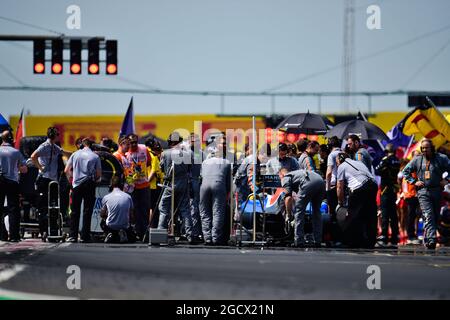 La grille avant le début de la course. Grand Prix de Hongrie, dimanche 24 juillet 2016. Budapest, Hongrie. Banque D'Images