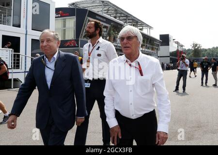 (De gauche à droite) : Jean Todt (FRA) Président de la FIA avec Bernie Ecclestone (GBR). Grand Prix d'Italie, vendredi 2 septembre 2016. Monza Italie. Banque D'Images