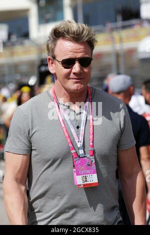 Gordon Ramsey (GBR) célèbre Chef sur la grille. Grand Prix des États-Unis, dimanche 23 octobre 2016. Circuit of the Americas, Austin, Texas, États-Unis. Banque D'Images