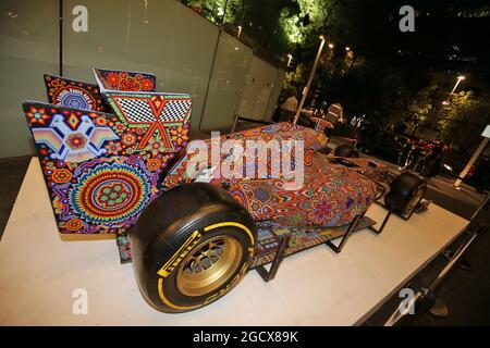 Une voiture d'exposition d'art exposée lors d'un événement de l'Inter / Sahara Force India F1 Team. Grand Prix du Mexique, mercredi 26 octobre 2016. Mexico, Mexique. Banque D'Images