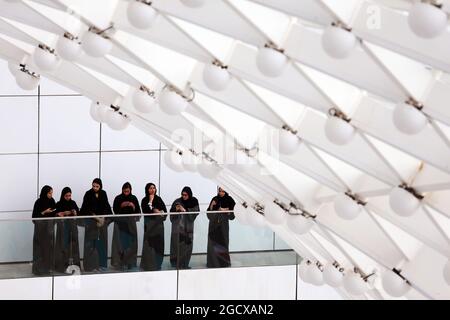 Ventilateurs. Grand Prix d'Abu Dhabi, vendredi 25 novembre 2016. Yas Marina circuit, Abu Dhabi, Émirats Arabes Unis. Banque D'Images