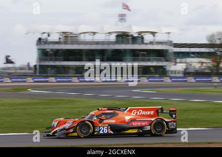 Roman Rusinov (RUS) / Pierre Thiriet (FRA) / Alex Lynn (GBR) #26 G-Drive Racing Oreca 07 Gibson. Championnat du monde d'endurance FIA, 1ère partie, samedi 15 avril 2017. Silverstone, Angleterre. Banque D'Images