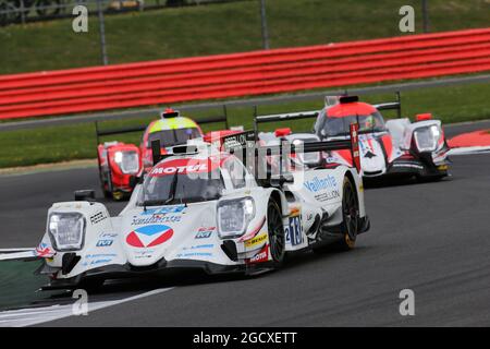 Nelson Piquet Jr (BRA) / Mathias Beche (SUI) / David Heinemeier-Hansson (DEN) #13 Rebellion de Vaillante, Oreca 07 - Gibson. Championnat du monde d'endurance FIA, 1ère partie, dimanche 16 avril 2017. Silverstone, Angleterre. Banque D'Images