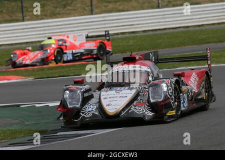 Ho-Ping Tung (CHN) / Oliver Jarvis (GBR) / Thomas Laurent (FRA) #38 Jackie Chan DC Racing, Oreca 07 - Gibson. Championnat du monde d'endurance FIA, 1ère partie, dimanche 16 avril 2017. Silverstone, Angleterre. Banque D'Images