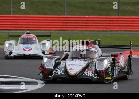 Ho-Ping Tung (CHN) / Oliver Jarvis (GBR) / Thomas Laurent (FRA) #38 Jackie Chan DC Racing, Oreca 07 - Gibson. Championnat du monde d'endurance FIA, 1ère partie, dimanche 16 avril 2017. Silverstone, Angleterre. Banque D'Images