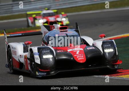 Mike Conway (GBR) / Kamui Kobayashi (JPN) #07 Toyota Gazoo Racing Toyota TS050 Hybrid. FIA World Endurance Championship, Round 2, Samedi 6 Mai 2017. Spa-Francorchamps, Belgique. Banque D'Images