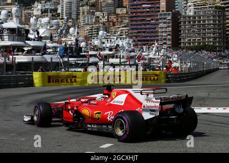 Sebastian Vettel (GER) Ferrari SF70H. Grand Prix de Monaco, samedi 27 mai 2017. Monte Carlo, Monaco. Banque D'Images