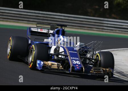 Gustav Malja (SWE) Sauber C36 pilote de test. Test de formule 1. Mardi 1er août 2017. Budapest, Hongrie. Banque D'Images