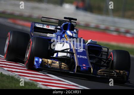 Gustav Malja (SWE) Sauber C36 pilote de test. Test de formule 1. Mardi 1er août 2017. Budapest, Hongrie. Banque D'Images