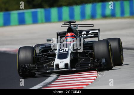 Santino Ferrucci (Etats-Unis) pilote de développement Haas VF-17. Test de formule 1. Mercredi 2 août 2017. Budapest, Hongrie. Banque D'Images