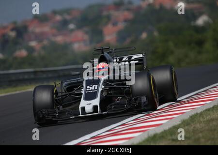 Santino Ferrucci (Etats-Unis) pilote de développement Haas VF-17. Test de formule 1. Mercredi 2 août 2017. Budapest, Hongrie. Banque D'Images