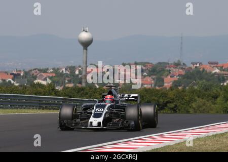 Santino Ferrucci (Etats-Unis) pilote de développement Haas VF-17. Test de formule 1. Mercredi 2 août 2017. Budapest, Hongrie. Banque D'Images