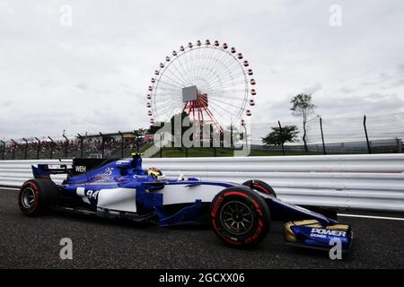 Pascal Wehrlein (GER) Sauber C36. Grand Prix japonais, vendredi 6 octobre 2017. Suzuka, Japon. Banque D'Images