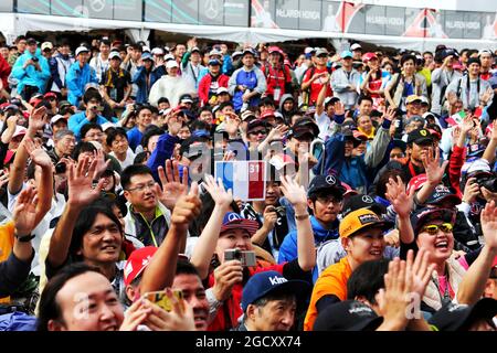 Ventilateurs. Grand Prix japonais, samedi 7 octobre 2017. Suzuka, Japon. Banque D'Images