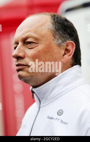 Frederic Vasseur (FRA) Sauber F1 Team, Chef d'équipe. Test de Formule 1, jour 1, lundi 26 février 2018. Barcelone, Espagne. Banque D'Images