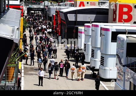 Le paddock. Grand Prix d'Espagne, dimanche 13 mai 2018. Barcelone, Espagne. Banque D'Images