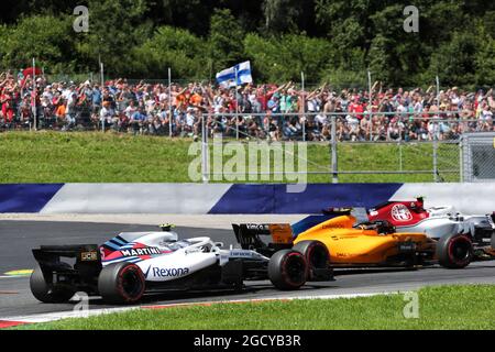 Sergey Sirotkin (RUS) Williams FW41 au début de la course. Grand Prix d'Autriche, dimanche 1er juillet 2018. Spielberg, Autriche. Banque D'Images