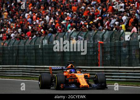 Fernando Alonso (ESP) McLaren MCL33. Grand Prix de Belgique, dimanche 26 août 2018. Spa-Francorchamps, Belgique. Banque D'Images