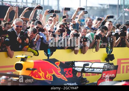 Photographes sur le podium. Grand Prix des États-Unis, dimanche 21 octobre 2018. Circuit of the Americas, Austin, Texas, États-Unis. Banque D'Images
