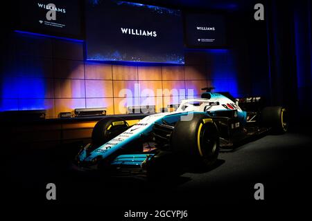 Williams Racing 2019 dévoilement de la livery. Williams Racing Livery dévoile. Lundi 11 février 2019. Siège de Williams Racing, Grove, Angleterre Banque D'Images