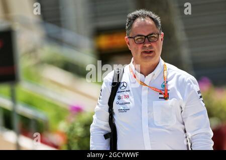 Ron Meadows (GBR) Mercedes GP Team Manager. Grand Prix de Bahreïn, vendredi 29 mars 2019. Sakhir, Bahreïn. Banque D'Images