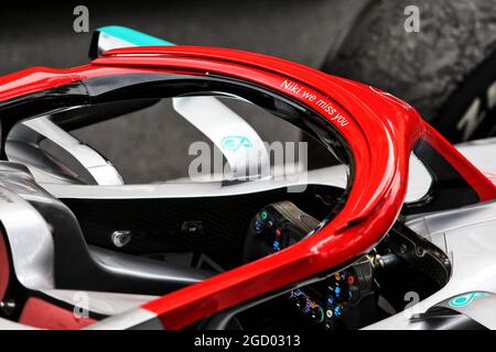 La Mercedes AMG F1 W10 du vainqueur de course Lewis Hamilton (GBR) Mercedes AMG F1 en hommage à Niki Lauda. Grand Prix de Monaco, dimanche 26 mai 2019. Monte Carlo, Monaco. Banque D'Images