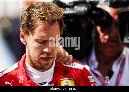 Deuxième place Sebastian Vettel (GER) Ferrari au parc ferme. Grand Prix du Canada, dimanche 9 juin 2019. Montréal, Canada. Banque D'Images