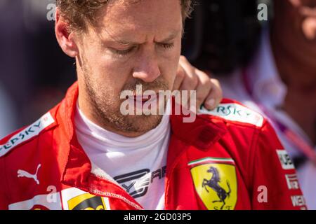 Deuxième place Sebastian Vettel (GER) Ferrari au parc ferme. Grand Prix du Canada, dimanche 9 juin 2019. Montréal, Canada. Banque D'Images