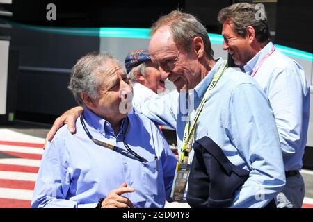 (De gauche à droite) : Jean Todt (FRA) Président de la FIA avec Jean-Claude Killy (FRA) ancien ski Racer. Grand Prix de France, dimanche 23 juin 2019. Paul Ricard, France. Banque D'Images