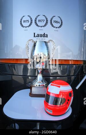 Hommage McLaren à Niki Lauda. Grand Prix d'Autriche, samedi 29 juin 2019. Spielberg, Autriche. Banque D'Images