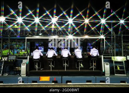 Statif Mercedes AMG F1 PIT. Grand Prix de Singapour, vendredi 20 septembre 2019. Marina Bay Street circuit, Singapour. Banque D'Images