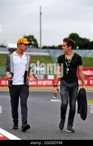 Lando Norris (GBR) McLaren fait le tour du circuit. Grand Prix japonais, jeudi 10 octobre 2019. Suzuka, Japon. Banque D'Images