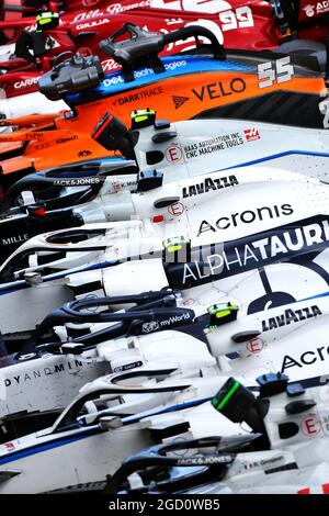 Voitures au parc ferme à la fin de la course. Grand Prix Steiermark, dimanche 12 juillet 2020. Spielberg, Autriche. Banque D'Images