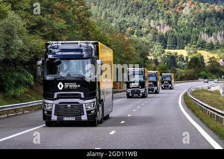 Renault F1 Team Trucks en direction de Spa à Monza. Grand Prix d'Italie, jeudi 3 septembre 2020. Monza Italie. Banque D'Images