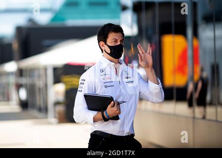 Toto Wolff (GER) Mercedes AMG F1 actionnaire et directeur exécutif. Grand Prix de Grande-Bretagne, dimanche 18 juillet 2021. Silverstone, Angleterre. Banque D'Images