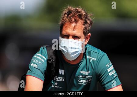 Sebastian Vettel (GER) Aston Martin F1 Team. Grand Prix de Hongrie, jeudi 29 juillet 2021. Budapest, Hongrie. Banque D'Images