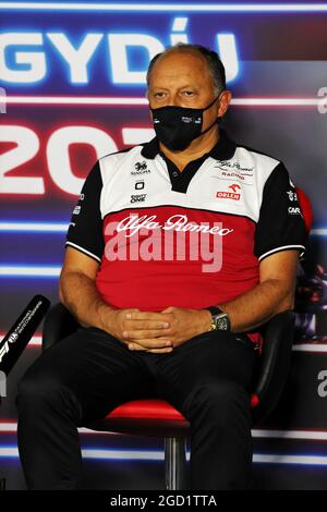 Frederic Vasseur (FRA) Alfa Romeo Racing Team Directeur de la Conférence de presse de la FIA. Grand Prix de Hongrie, vendredi 30 juillet 2021. Budapest, Hongrie. Banque D'Images