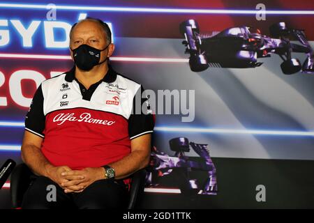 Frederic Vasseur (FRA) Alfa Romeo Racing Team Directeur de la Conférence de presse de la FIA. Grand Prix de Hongrie, vendredi 30 juillet 2021. Budapest, Hongrie. Banque D'Images