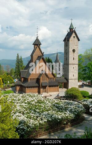 Eglise de Vang Stave, Karpacz, Comté de Jelenia Góra, Basse Silésie Voivodeship, sud-ouest de la Pologne Banque D'Images