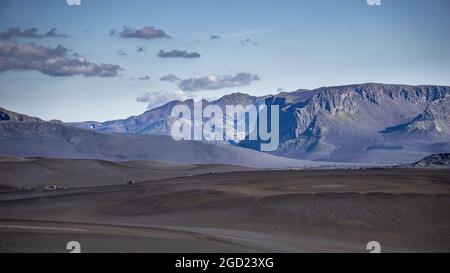 Paysage volcanique près du lac Þórisvatn, haut dans les montagnes centrales de l'Islande Banque D'Images